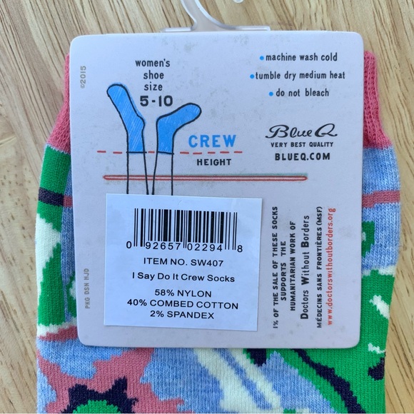Blue Q Women's Crew Socks: They Don’t Want You To, But I Say Do It, Size 5-10 - Picture 2 of 3